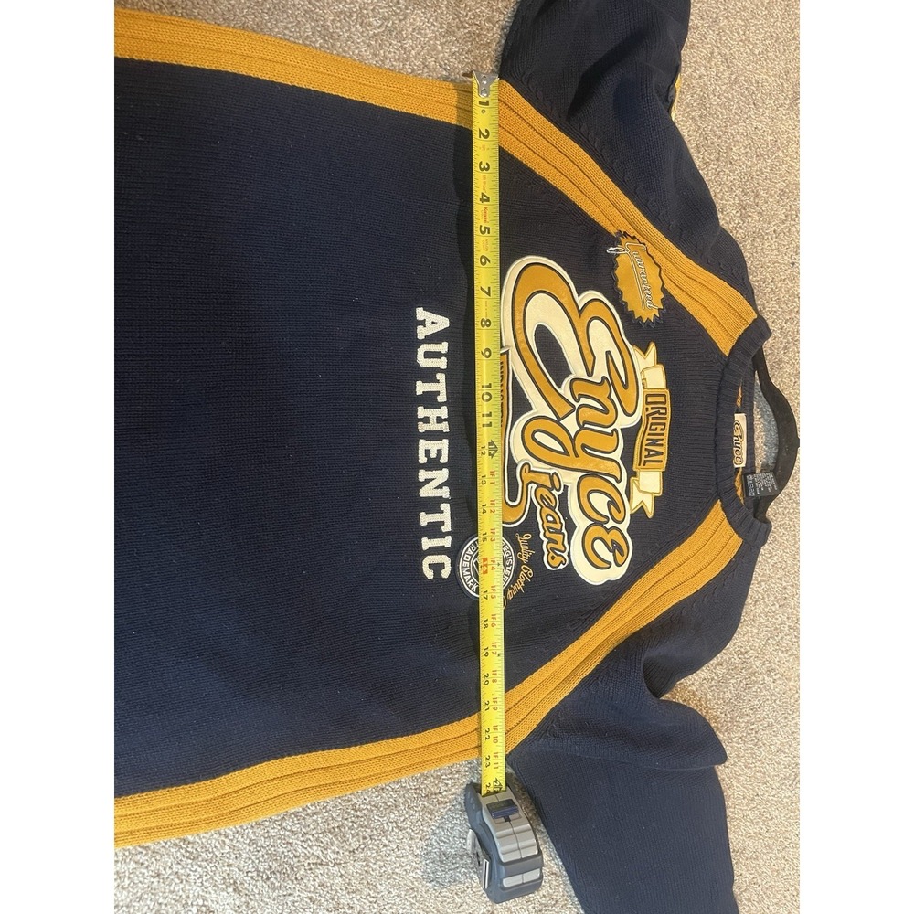 Vintage Enyce Knit Sweater Navy/Gold Medium M Y2K Streetwear hip hop skater - Picture 7 of 7